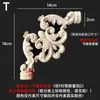 Talla en madera de Dongyang aplique de madera maciza esquina de puerta de gabinete flor celosía estilo europeo pared de fondo pieza de flor de madera adorno diagonal en stock para bodas
