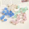Pequeña flor transparente con capullo de rosa colgante, accesorios de resina para manualidades, pendientes de niña dulce, colgante, pulsera, material al por mayor