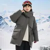Nueva Chaqueta de Plumón de Invierno 2025 para Niños Chaqueta Larga Media Engrosada para Niños Tallas Mediana y Grande Chaqueta con Capucha de Plumón de Pato Blanco para Niños