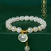 Pulsera Candado Ping An para Mujer Cuentas de Transferencia Ruyi Imitación Calcedonia Ágata Pulsera Nuevo Regalo Chino para el Día de la Madre para Mamá