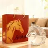 Botella de vino de vidrio de borosilicato alto, botella de whisky con forma de caballo, botella de vino de vidrio creativa de alta gama con forma de animal del zodiaco