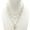 Cadena de Perlas Oceánicas de Venta Caliente Transfronteriza Europea y Americana Cadena para Clavícula de Mujer Colgante de Estrella de Mar y Concha Collar Multicapa Apilable Venta al por Mayor