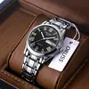 Reloj de Cuarzo para Hombre Liso de Fábrica Moda Versátil Resistente al Agua Luminoso Doble Calendario Escala Romana Reloj Personalizado para Hombre