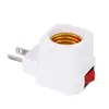 Exportar para o Brasil E26 Suporte de Lâmpada com Interruptor Quadrado Lâmpada de Ventilador Universal Base de Lâmpada com Botão Móvel Montado na Parede Luminária