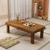 Mesa de Centro de Madera Maciza para Sala de Estar, Adecuada para Apartamentos Pequeños, Mesa de Balcón de Doble Propósito, Mesa de Comedor, Mesa de Té de Madera Simple Estilo Nuevo Chino