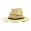 Amazon AliExpress chapéu Jazz de palha trançado à mão com proteção solar para viagem ao ar livre na praia masculino e feminino SGCMDJS003
