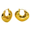 Pendientes Huecos Dorados Brillantes de Acero Inoxidable de Alta Gama Transfronterizos Europeos y Americanos Pendientes Personalizados Sencillos de Lujo Ligero Venta al por Mayor