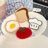 Divertidos y originales pegatinas para flequillo con temática de comida, suave y linda gorra de chef de dibujos animados, pegatinas mágicas infantiles con forma de pan, herramienta para arreglar el cabello para niñas