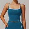 Chaleco de yoga Zechuang falso de dos piezas con cuello halter, ejercicio de running de alta intensidad, fitness, ropa interior de tirantes desnudos 5009