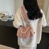 Atacado do Fabricante Pelúcia de Coelho Rex Imitação Bolsa Feminina Nova Outono e Inverno Design de Nicho Bolsa de Axila Ombro Bolsa de Pelúcia Portátil