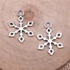 19X14mm 0.7g Colgante de Joyería de Plata Antigua Hecho a Mano DIY Serie Navideña Colgante de Copo de Nieve