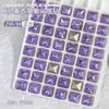 Celebridad de Internet Nuevo k9 cristal de vidrio joyería para uñas Super Brillante cuadrado grueso gota de agua corazón Diamante lavanda morado claro taladro de uñas