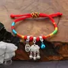Festival del Bote del Dragón zongzi pulsera tejida a mano estilo nacional cuerda roja cuerda colorida aleación conejo pulsera de mano pequeños regalos al por mayor