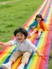 Alfombrilla Deslizante de Hierba Arcoíris para Niños Alfombrilla Deslizante para Exteriores Equipo de Entrenamiento Sensorial Interactivo para Padres e Hijos Alfombrilla Deslizante de Hierba Engrosada