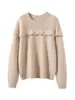 Otoño/Invierno 2026 Nuevo Estilo Francés Elegante Suéter de Punto Cuello Redondo para Mujer Suéter de Cachemira Capa Base Versátil
