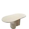 Mesa de centro ovalada grande de piedra natural, escritorio de oficina estilo ins minimalista moderno, mesa de té de piedra para habitación de hotel al por mayor