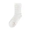 [Procesamiento Personalizado] Calcetines Blancos de Seda de Morera para Mujer, Estilo Delgado de Verano, Calcetines de Seda Transpirables de Caña Media con Agujeros