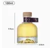 Botella de Vino Redonda Transparente de 100 ml Subenvasada Botella de Vino Vacía Autocerveza Vidrio Blanco Cristalino Botella de Vino Pequeña para Dos Degustaciones Personalización