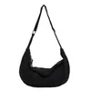 Bolsa de Bolinho Casual Artística Transfronteiriça, Bolsa de Ombro de Nylon Tendência, Bolsa Transversal Popular Cor Sólida Espessada