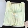 [Algodón Yunduo] Peishi de Abanico # Suéter de Verano para Mujer Ropa de Casa con Almohadillas en el Pecho y Camisones