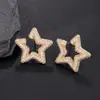 Dulce Estilo Cool Simple Aretes de Estrella de Cinco Puntas Micro-incrustados Estilo Femenino Lujo Ligero Diseño Nicho Moda Aretes Versátiles Aretes