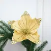 Nuevo estilo franela simulación flor de Navidad decoración del hogar accesorios de boda franela con polvo dorado flor de simulación accesorios de flor para fotografía