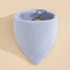 Babero Triangular de Color Sólido de Cuatro Capas Transfronterizo Toalla para Saliva Babero de Alimentación para Bebé Recién Nacido Toalla para Escupir Bebé Venta al por Mayor en Amazon