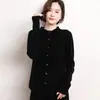 Cardigã de tricô de cashmere liso para mulheres, blusa base afina a silhueta, suéter de estilo suave, elegante casaco para o dia a dia