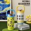Bolso Grande de Mano Lindo y Elegante, Termo, Taza Portátil, Taza de Café de Acero Inoxidable para Coche, Taza Creativa de Doble Uso