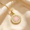 Amazon Ángel Sosteniendo Flores Tulipán Rosa Nube Ángel Collar Atmósfera Linda y Delicada Cadena de Clavícula tipo Hada