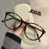 Armazón de Gafas Pequeño de Gama Alta para Mujer con Graduación Marco Negro Tr90 Gafas Ojo de Gato Lisas Anti-Luz Azul Marco para Miopía
