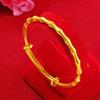 Pulsera de bambú con baño de oro y latón para mujer, con diseño de arena vietnamita y oro, con soporte para joyería.