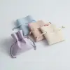 Venda Direta da Fábrica Bolsa para Joias de Couro Sintético de Microfibra Bolso Simples de Couro com Cordão Microfibra de Couro de Alta Qualidade Microfibra