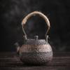 Tetera de cerámica antigua de tamaño pequeño con baño de oro y esmaltado en hierro, hecha a mano, de estilo rústico, de Kung Fu, de una sola olla.