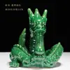 Adornos de Dragón de Cerámica Tang Sancai Hogar Dragón del Zodiaco Dragón Verde Esquina de Suplemento Solución Artesanías Sala de Estar Regalos Adornos de Joyería