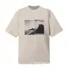 Comércio Exterior Transfronteiriço Em Estoque Derreter Conector Estilo Americano Marca Tendência High Street Retro Estampa Líquida Camiseta Casual Solta de Manga Curta