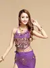 Disfraces de Danza del Vientre para Adultos Escenario Danza Folclórica Danza de Xinjiang Danza India Disfraces de Tops de Sujetador de Chile con Lentejuelas