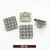 Botão Quadrado de Strass Prata Metálico Botão Decorativo de Moda para Casaco Jaqueta Jaqueta Camisa Botão da Moda que Combina com Tudo