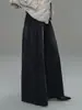 Jeans Casuales de Cintura Alta de Pierna Ancha para Mujer, Talla 26, Negro Otoño, Corte Holgado, Pantalones Rectos Versátiles Adelgazantes, Estilo Vintage