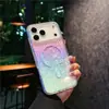 Adecuado para funda de iPhone 17 con chapado de colores y patrón de diamantes, funda magnética transparente con patrón geométrico para iPhone 17 Pro Max