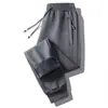 Pantalones casuales de pierna recta con doble cremallera, cálidos para otoño e invierno, de importación, joggers deportivos con forro polar, corte holgado, talla grande, pantalones largos engrosados