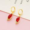 Tienda de oro del mismo estilo, collar de gemas con incrustaciones de oro vietnamita en arena, anillo de gemas para mujer a juego, conjunto de aretes para mujer