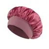 Comércio Exterior Mais Vendido Touca de Dormir Elástica de Aba Larga Chapéu Redondo de Cetim Popular Europeu e Americano Chapéu para Cuidados com o Cabelo para Mulheres Venda Direta da Fábrica