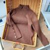 [En stock, suéter para niñas, otoño nuevo, jersey de cuello alto medio para niños, top ajustado, ropa de punto de estilo coreano para niños]