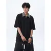 NASA SOBRE camiseta de manga corta con solapa de cuadros para hombre y mujer, verano Lyocell Tencel imitación lino camisa fina Camiseta