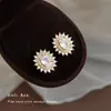 Brincos de Girassol Cravejados com Zircônias Brilhantes, Brincos Ovais Geométricos Estilo Francês de Luxo Leve, Brincos de Alta Qualidade e Elegantes para Mulheres