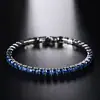 Pulsera de zirconia con diamantes completos 4.0, venta directa del fabricante, cadena de tenis simple y colorida, pulsera de tenis transfronteriza con diamantes