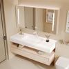 Color crema kelinai lavabo integrado nuevo baño combinación mueble de baño lavabo de baño mesa de lavado