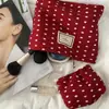 18121 Dulce Celebridad de Internet Tela Fresca Arrugada Chifón Bolsa de Cosméticos Bolsa de Almacenamiento para Teléfono Móvil de Viaje Monedero Portátil Bolsa de Cosméticos