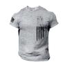 2023 Comércio Exterior Transfronteiriço Masculino Verão Patriótico Camiseta Estampada 3D Camiseta Bandeira Americana Zhu Manga Curta Peça Única para Mapa